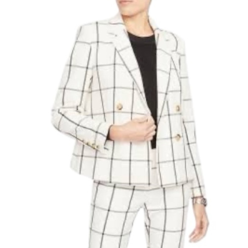 Rachel Roy Collection Grid Pattern Double Breaste… - image 2